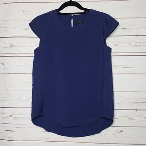 J. Crew Blue Cap Sleeve Top